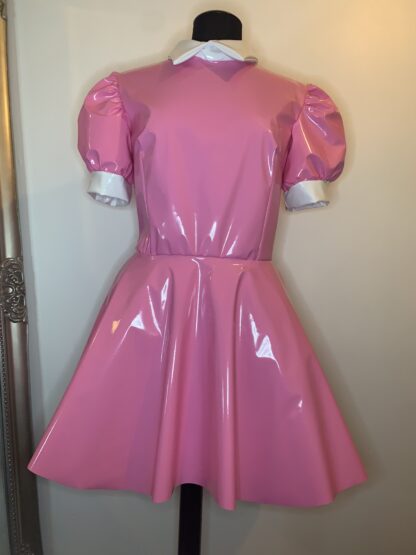 1950’s Style PVC Fitted Dress with Flared Skirt – CharlotteRose Bespoke