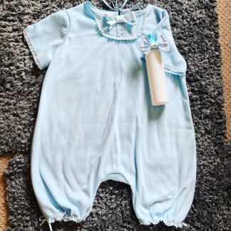 Adultbaby Fleece Sleepsuit with matching lace and ribbon detail